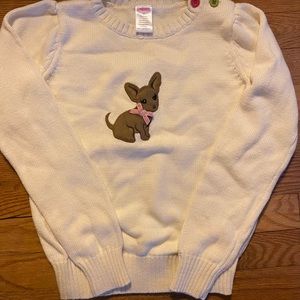 Barely worn Gymboree Girl’s Cream Puppy Sweater